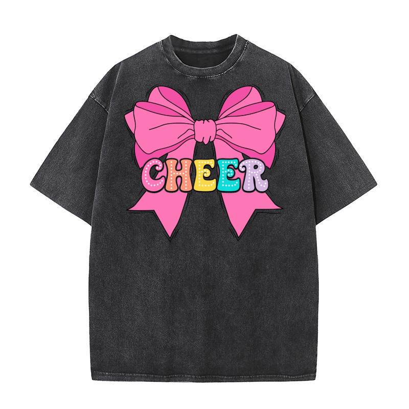 Cheer with bow 9 Washed T-Shirt