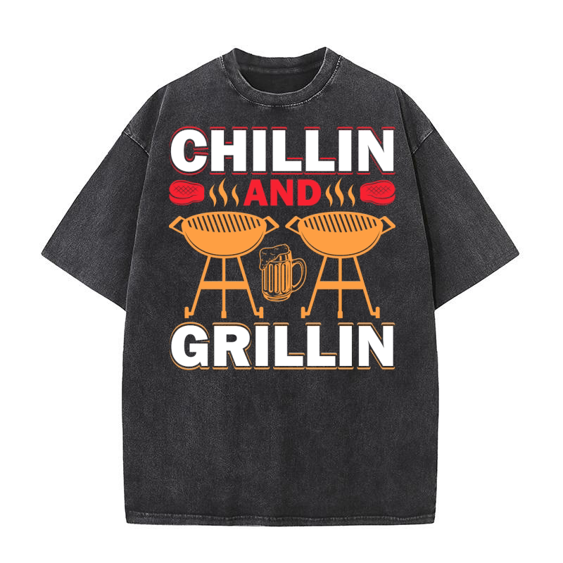 Chillin And Grillin Washed T-Shirt