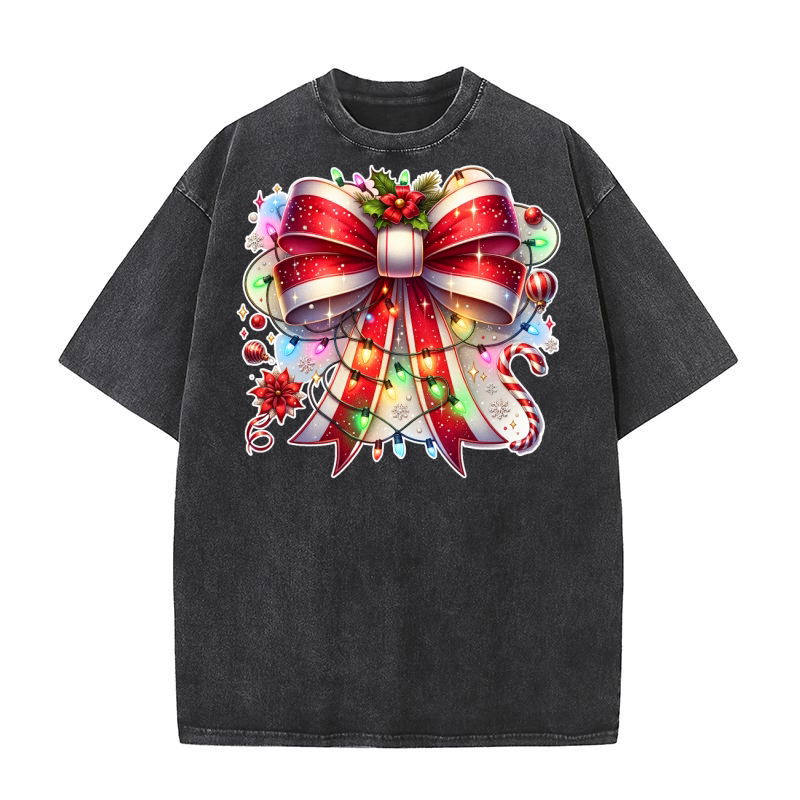 Christmas bow 13 15 Washed T-Shirt