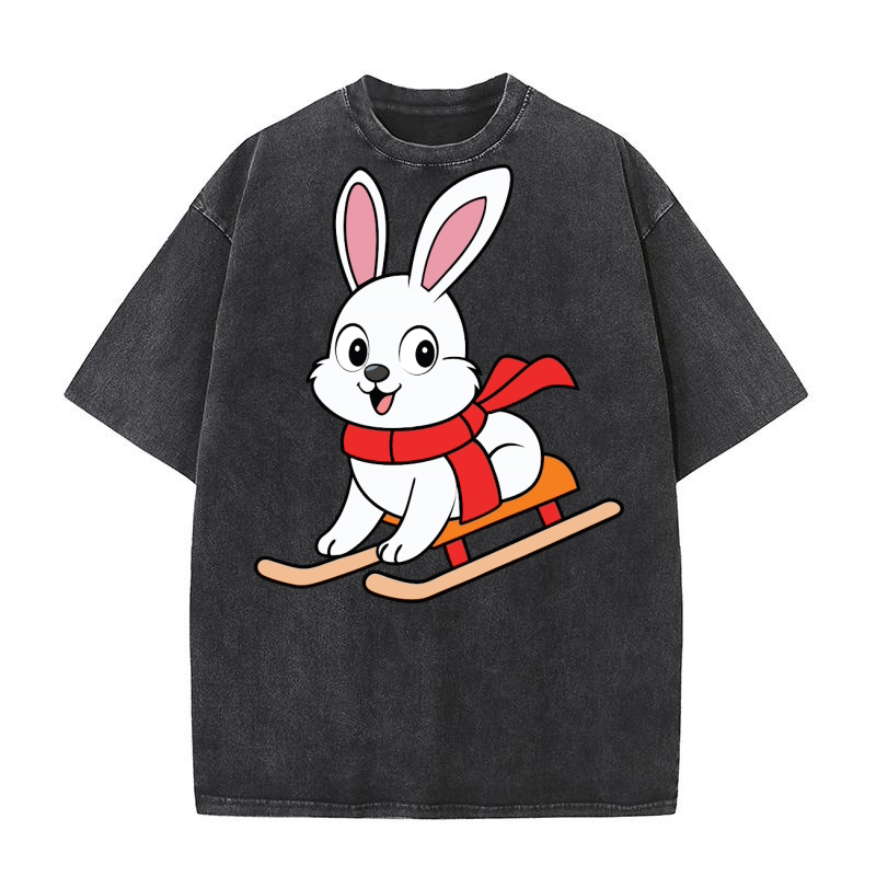 Christmas Rabbit 08 Washed T-Shirt