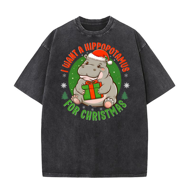 I want a hippopotamus for christmas Washed T-Shirt