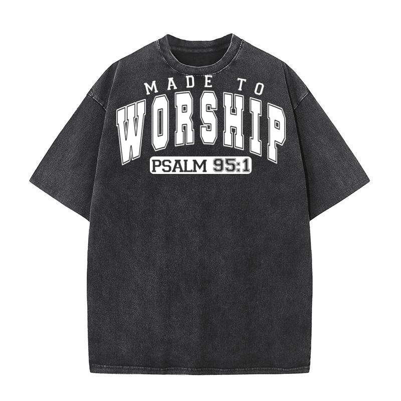 Made to Worship Psalm 95.1 Washed T-Shirt
