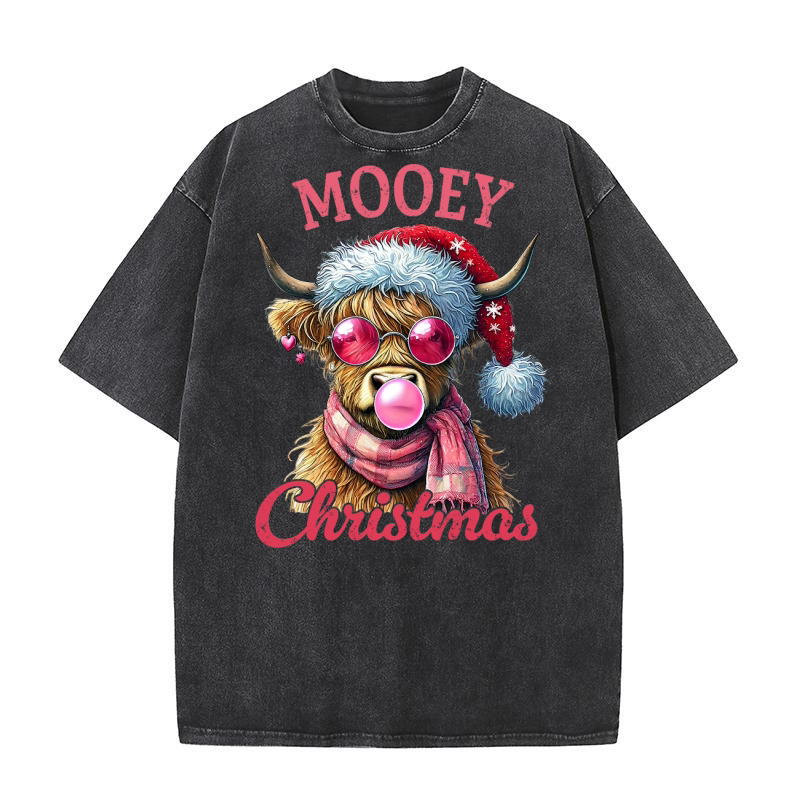 Mooey Christmas Washed T-Shirt