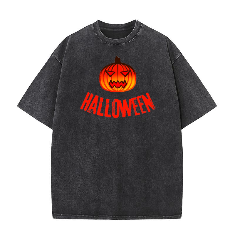Pumpkin Halloween Washed T-Shirt