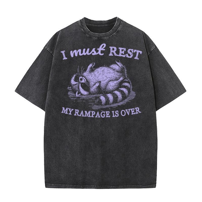 Raccoon weird sleeping D Violet Washed T-Shirt