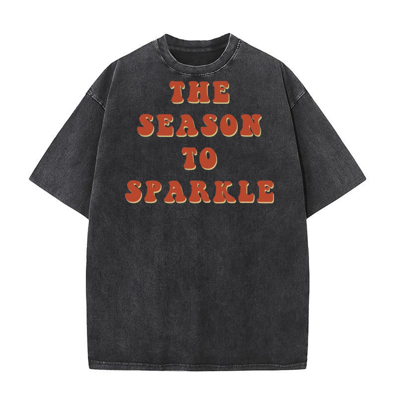 The Season to Sparkle Retro Red Washed T-Shirt