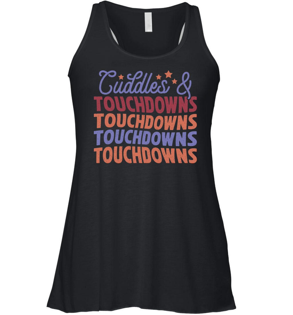 Cuddles and Touchdowns color grunge Women's Flowy Tank Top