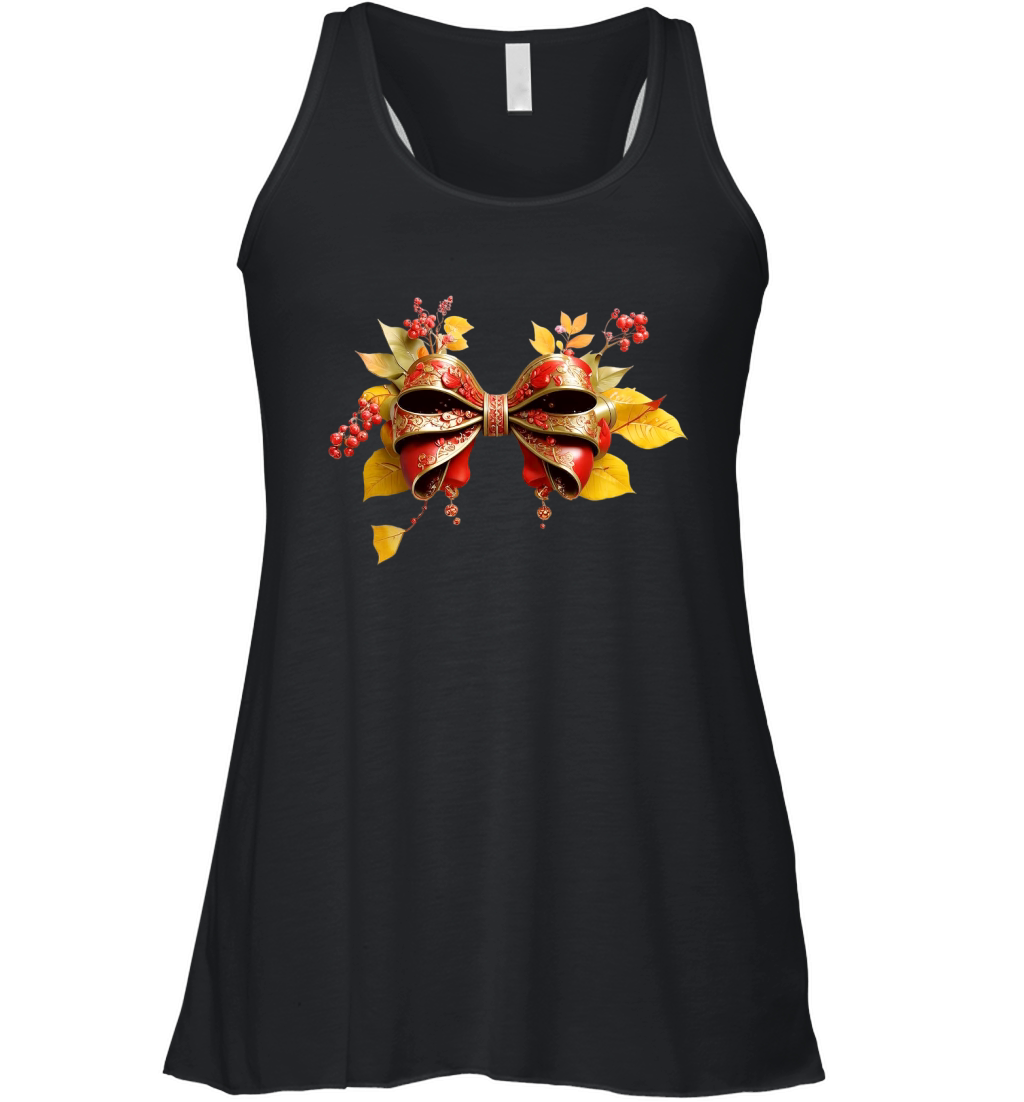 Fall Coquette bow sublimation 02 Women's Flowy Tank Top