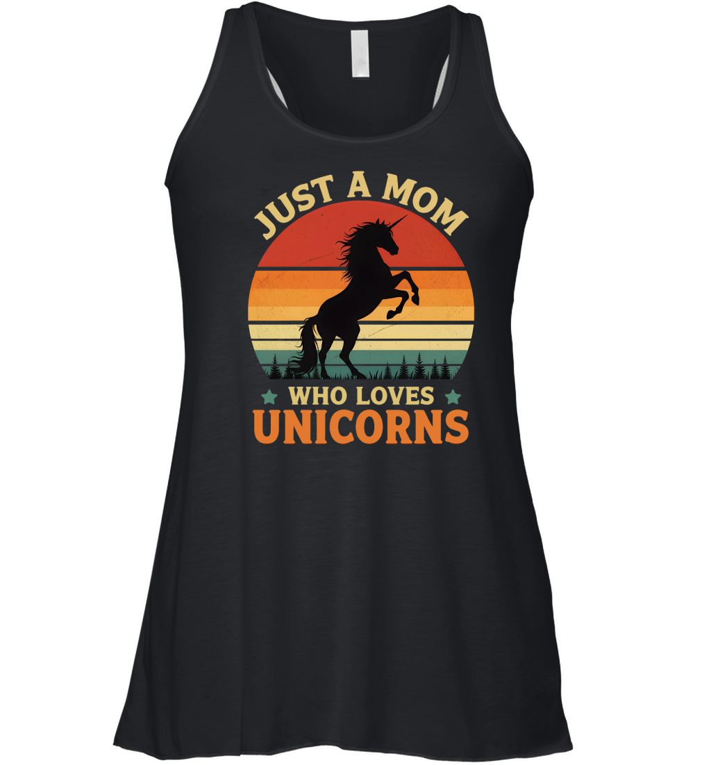 Just a mom who love unicorns Women's Flowy Tank Top
