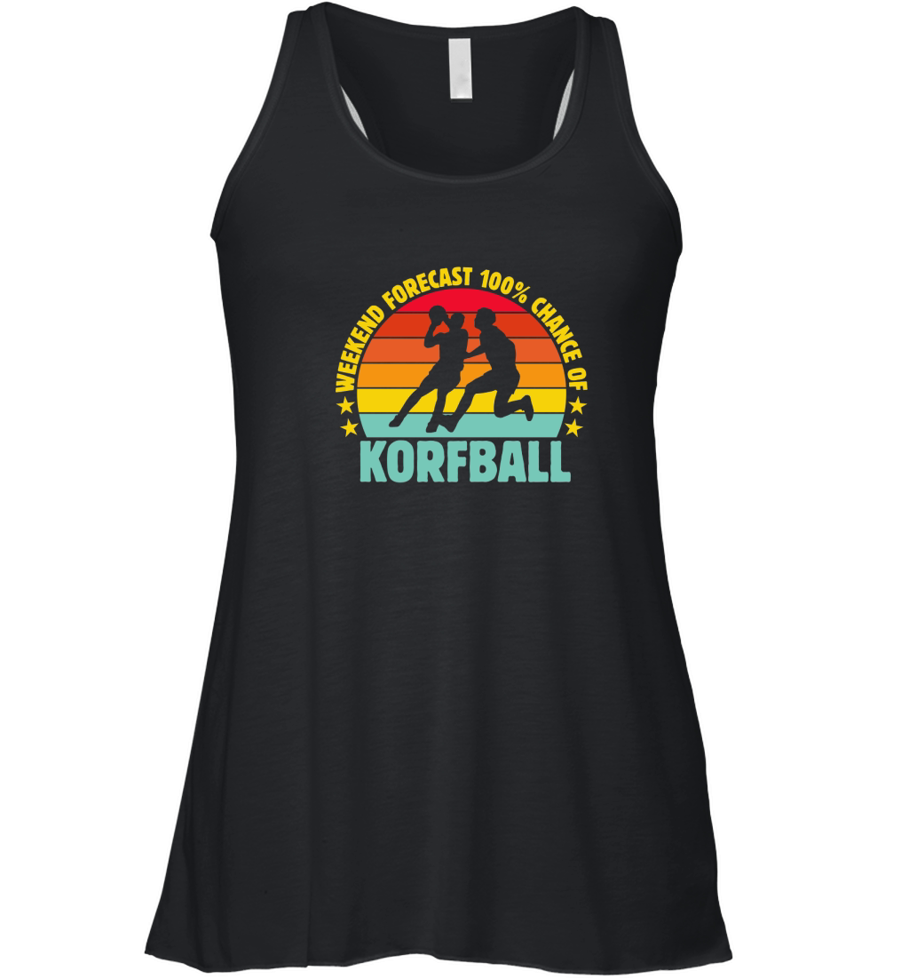Weekend Forecast 100% Chance Of Korfball 02 Women's Flowy Tank Top