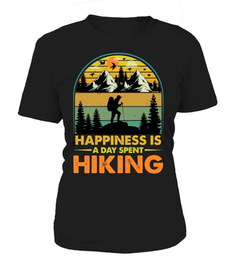 Happiness Is A Day Spent Hiking T Shirt Design (1) Women's T-Shirt