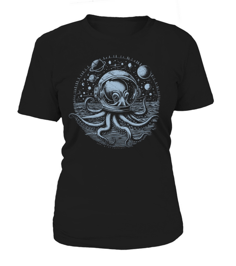Octopus with Astronaut Helmet D Grey GR Women's T-Shirt