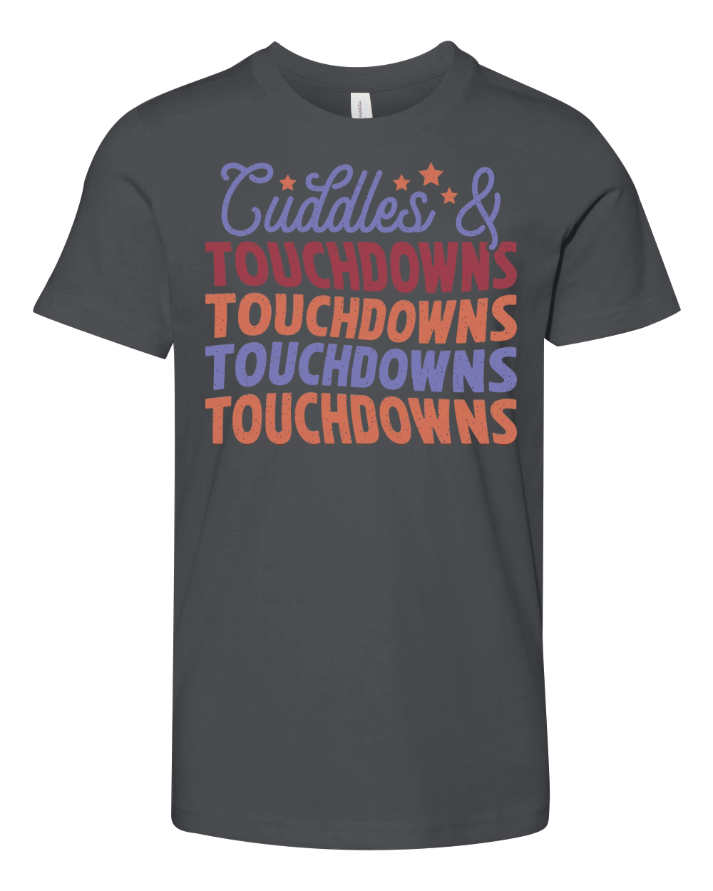 Cuddles and Touchdowns color grunge Youth Unisex Jersey Tee