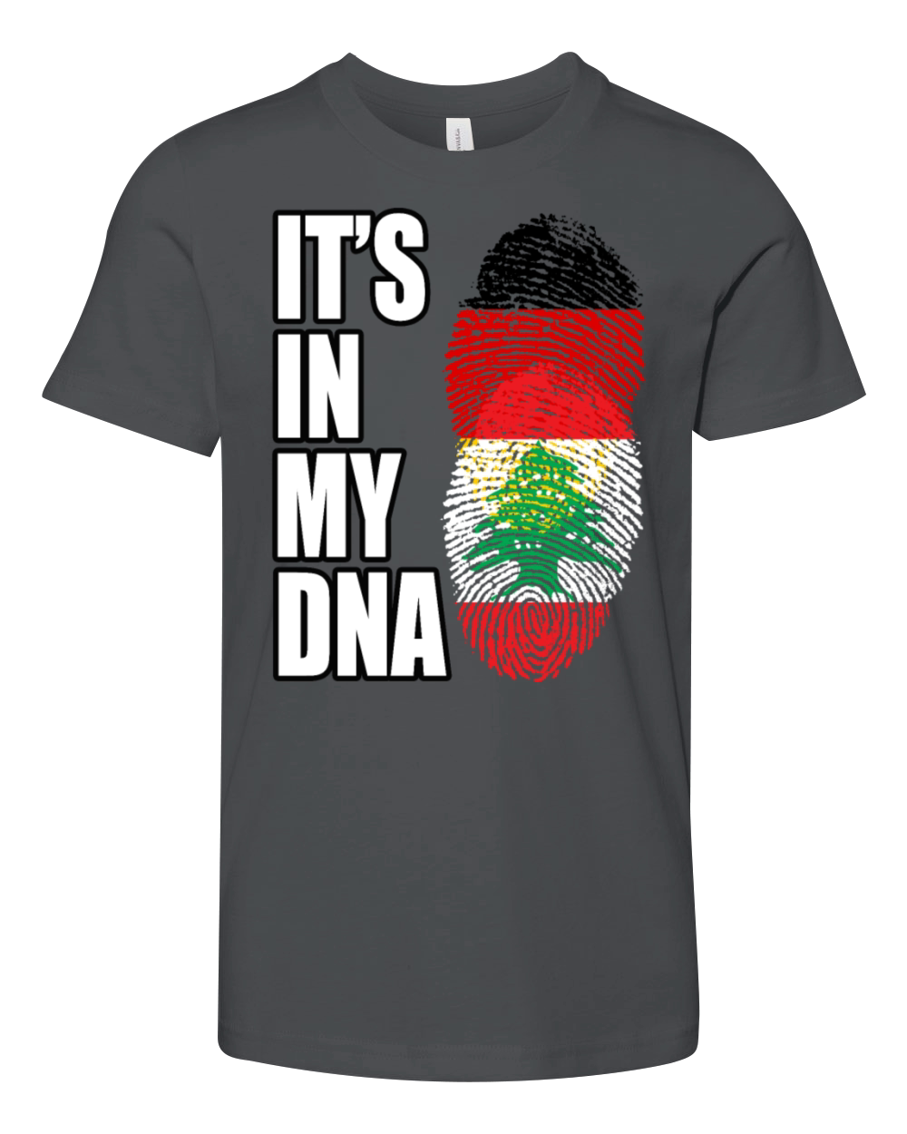 German And Lebanese Mix DNA Flag Heritage Youth Unisex Jersey Tee