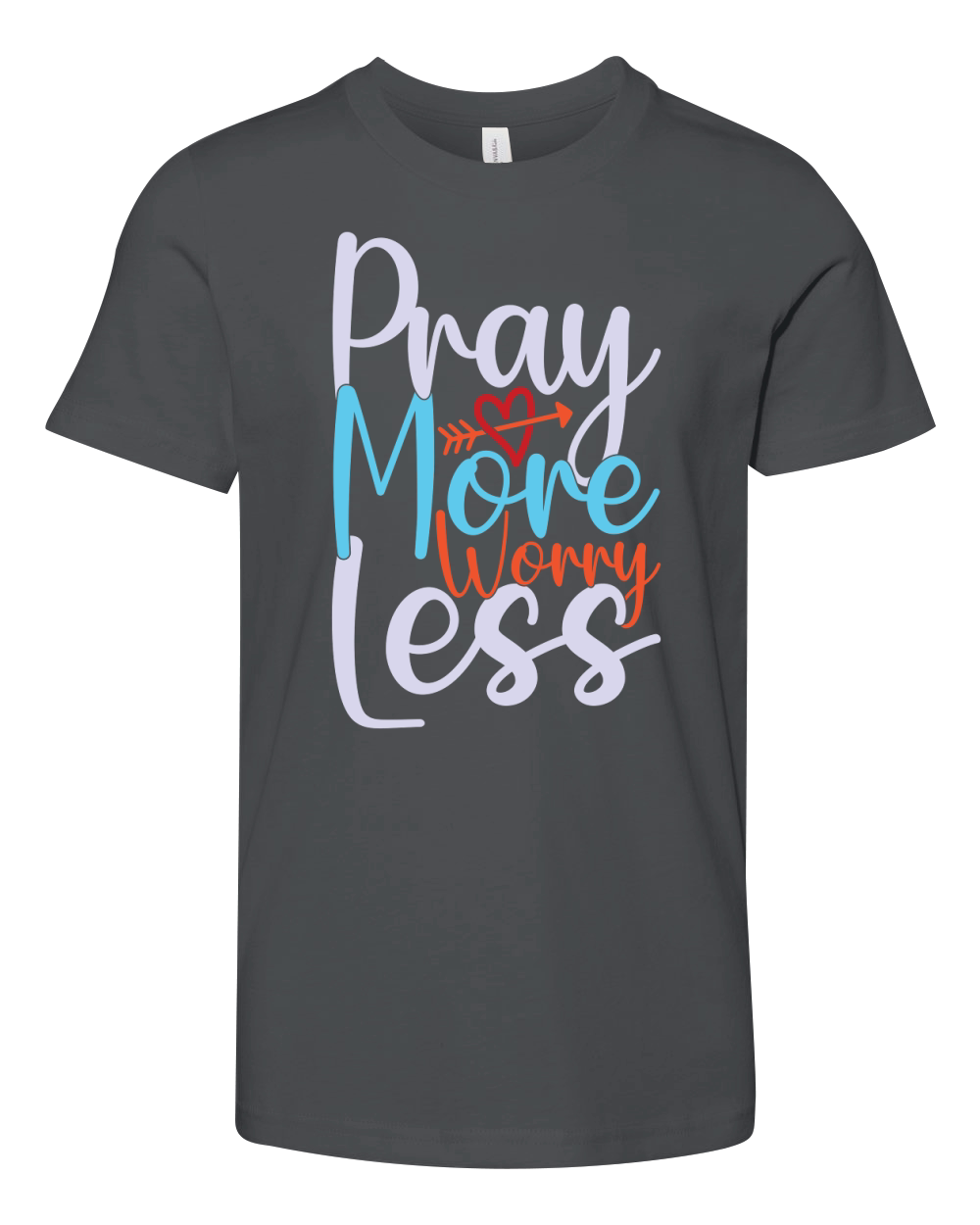 Pray More Worry Less Youth Unisex Jersey Tee