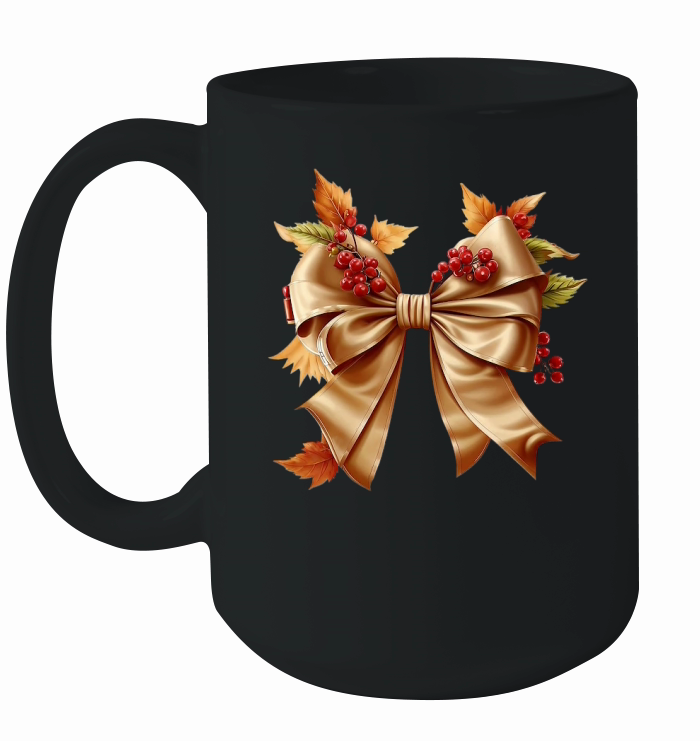 Cute fall bow sublimation Ceramic Mug
