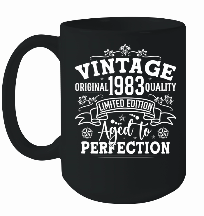 Vintage Birthday TShirt Design Bundle 1983 Ceramic Mug