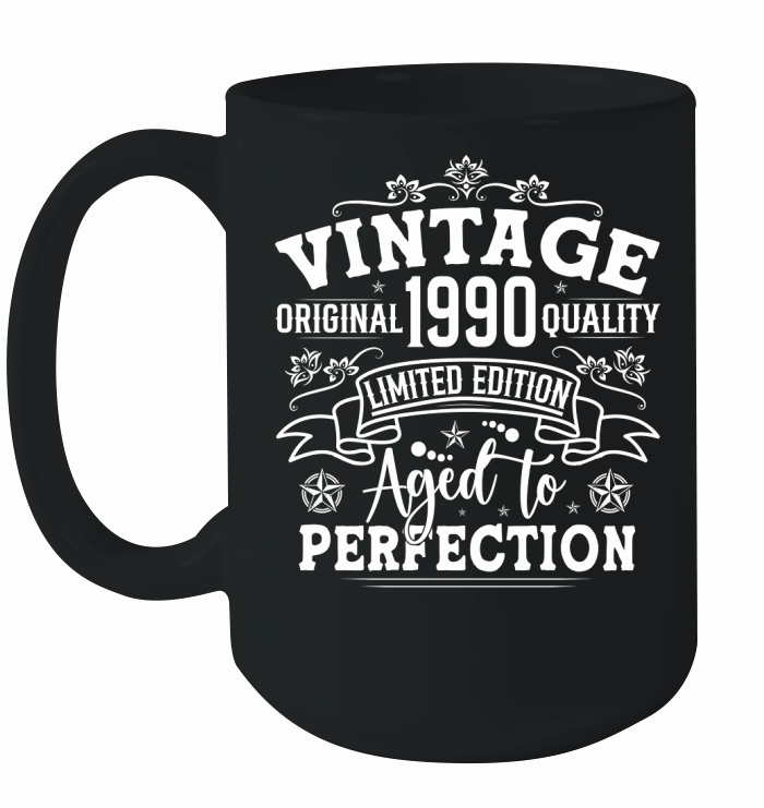 Vintage Birthday TShirt Design Bundle 1990 Ceramic Mug