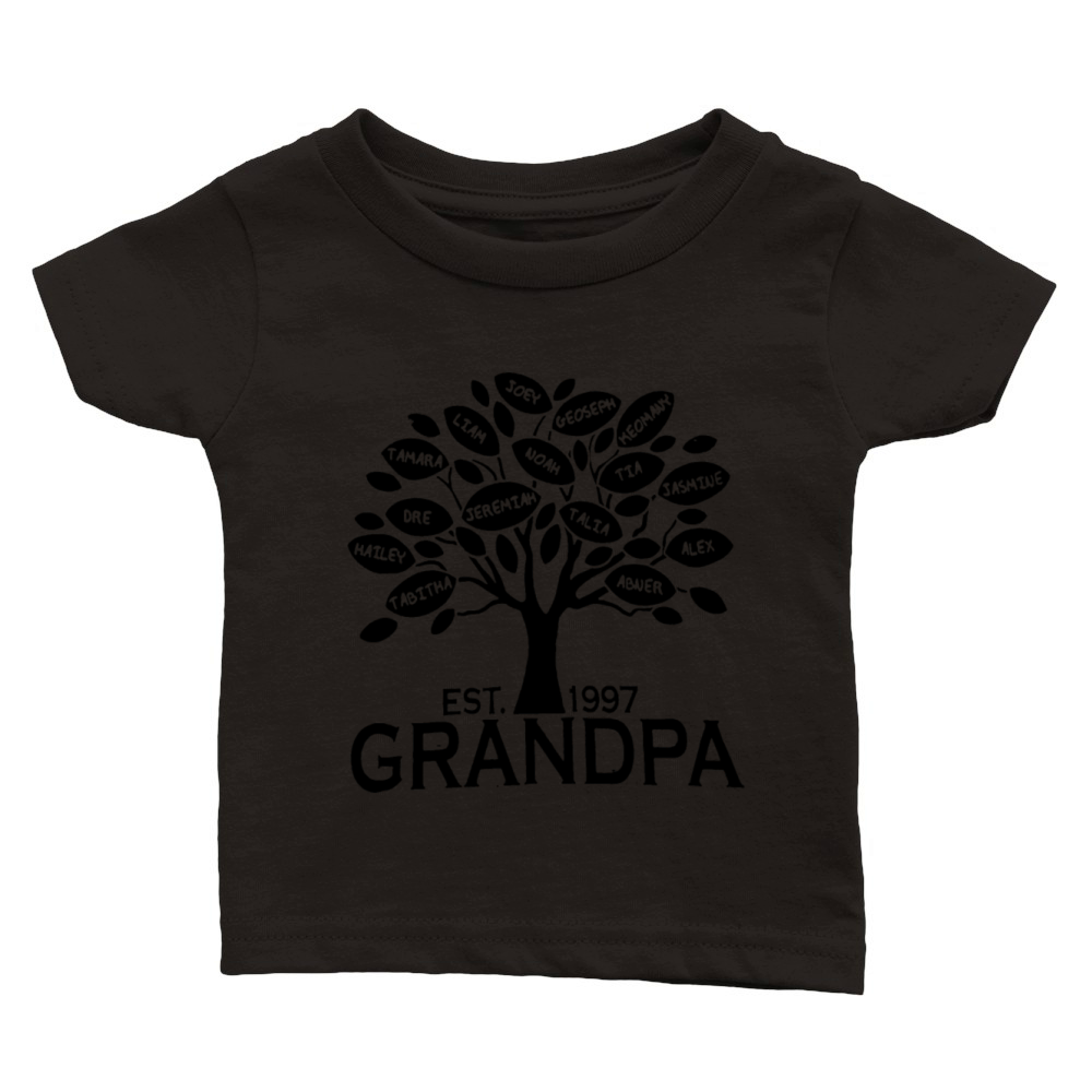 Custom Grandpa or Grandma Family Tree with all Gra Classic Baby Crewneck T-shirt