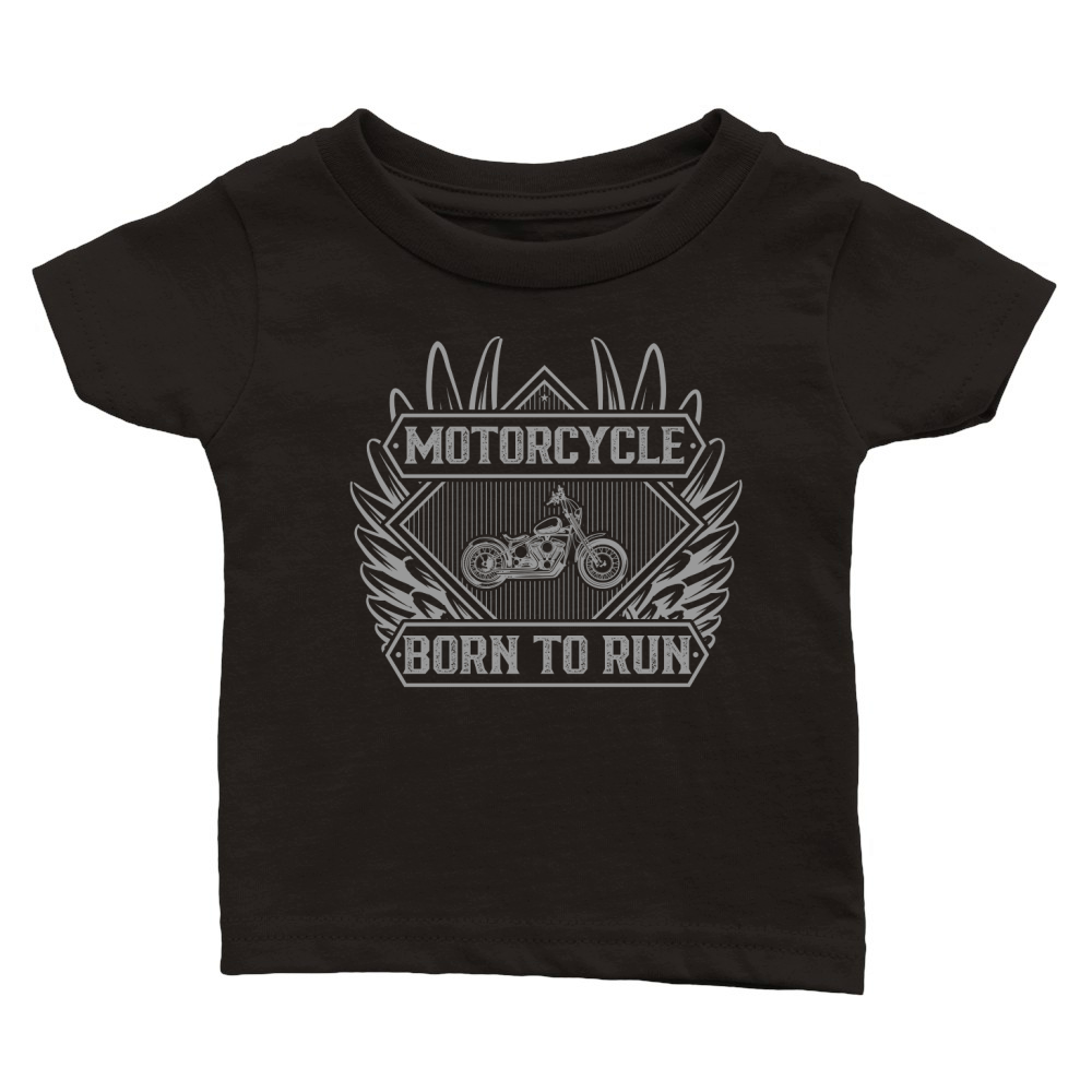 Motorcycle born to run Classic Baby Crewneck T-shirt
