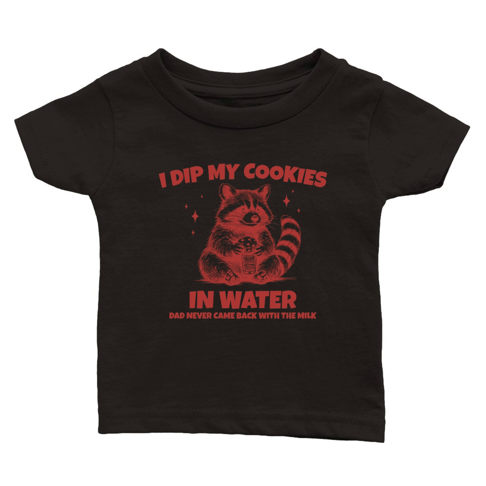 Raccoon Dip Cookie in Water L Red Classic Baby Crewneck T-shirt