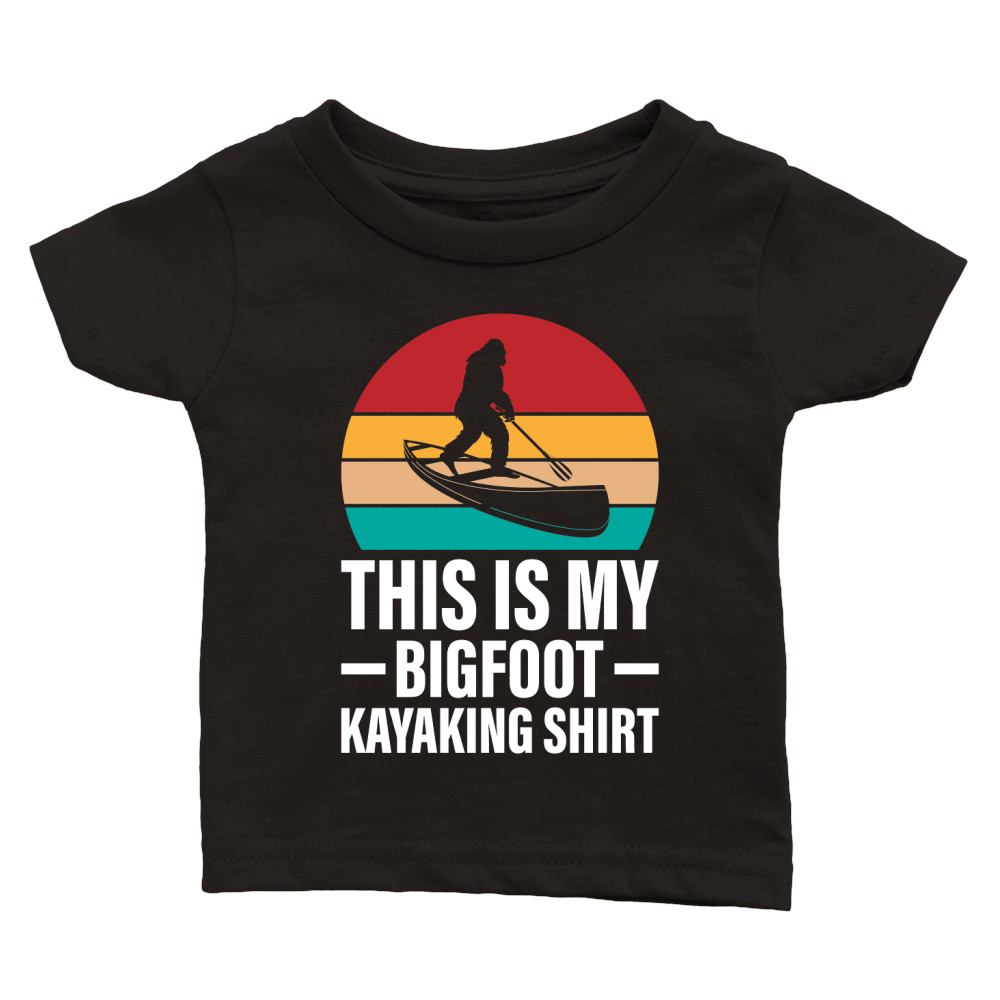 Retro Bigfoot Kayak Vintage Sasquatch Kayaking Classic Baby Crewneck T-shirt