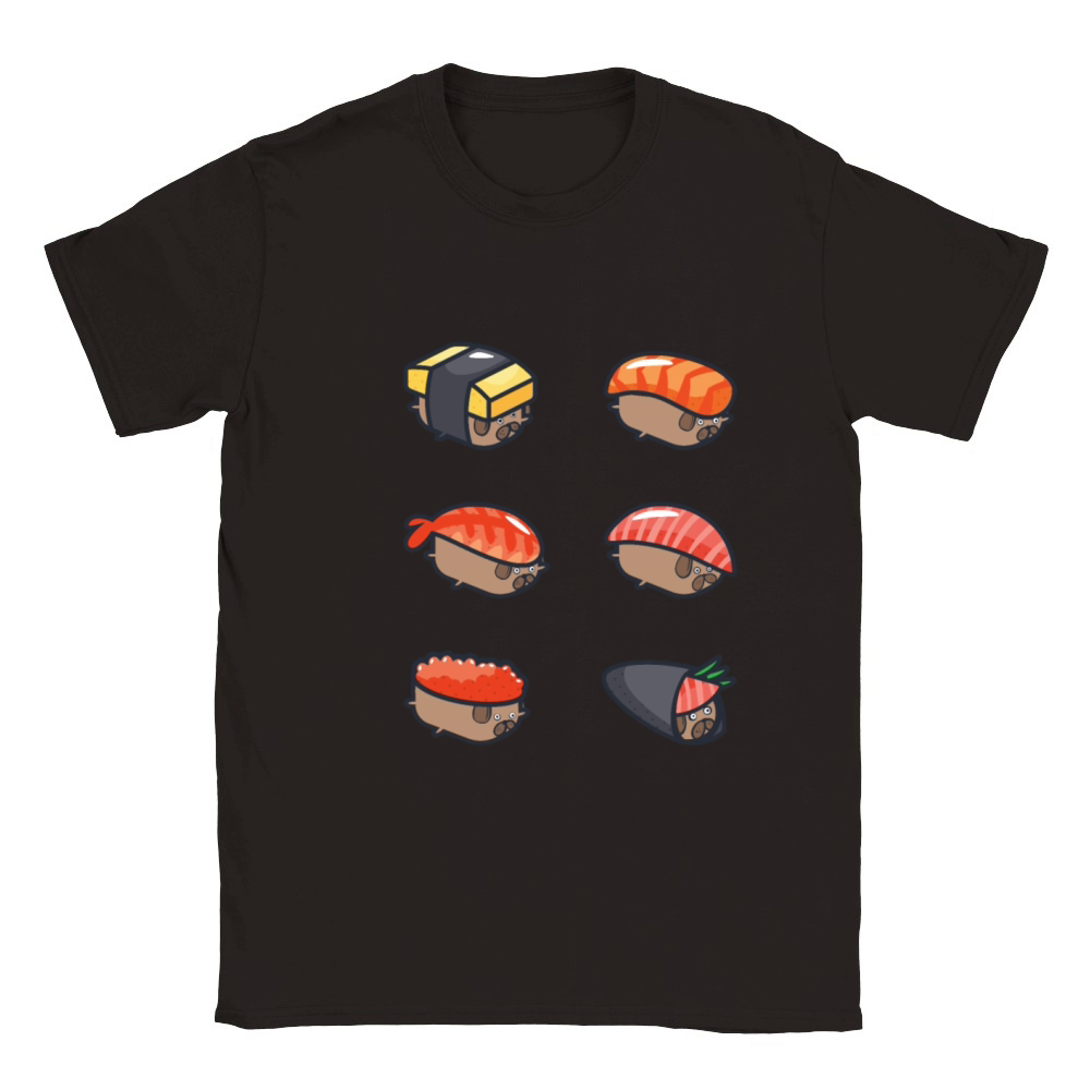 Cute Sushi Pug Funny Classic Kids Crewneck T-shirt