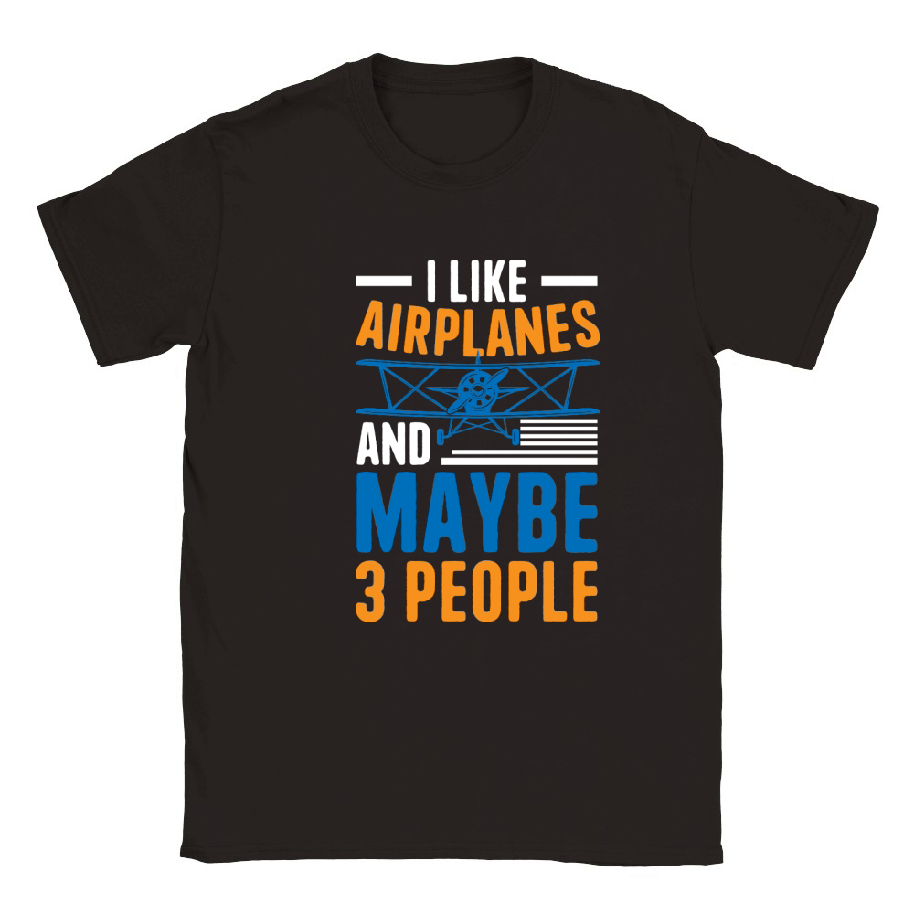 I Like Airplanes and Maybe 3 People Classic Kids Crewneck T-shirt