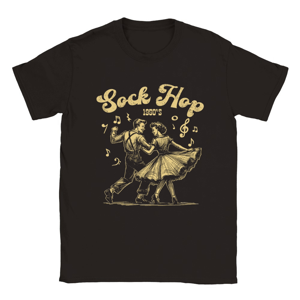 Sock Hop 1950s Dance D Yellow Classic Kids Crewneck T-shirt