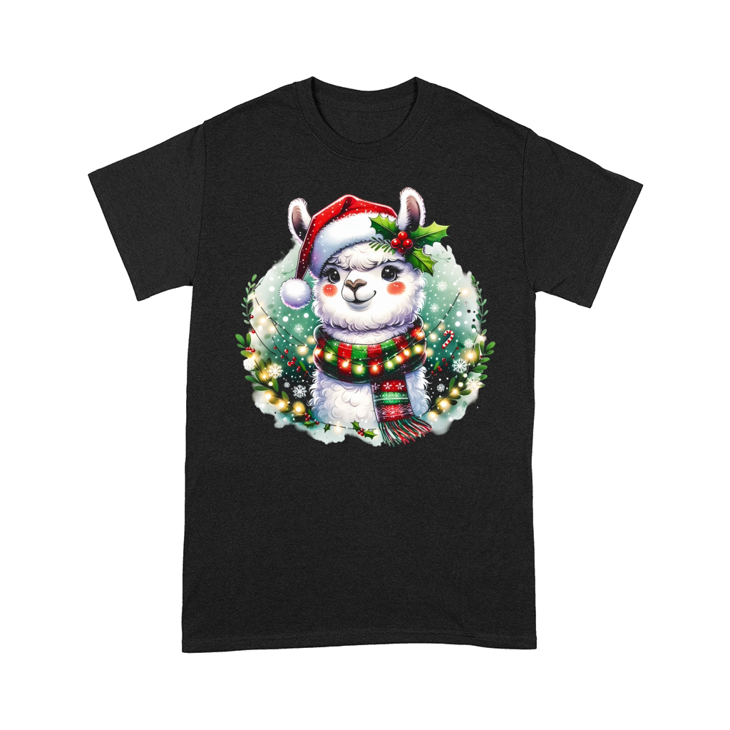 Adorable Christmas Llama in Santa 1 Comfort T-shirt