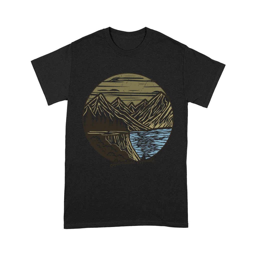 Adventure awaits mountain vector art graphic t shirt design illustration Comfort T-shirt