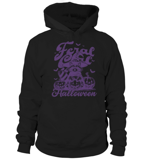 Feral Girl Halloween Raccoon L Violet Hoodie Unisex