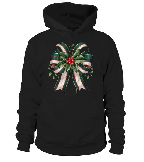 Retro Christmas Coquette Bow 04 Hoodie Unisex