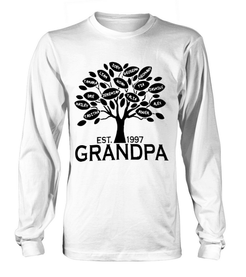 Custom Grandpa or Grandma Family Tree with all Gra Long sleeved Unisex