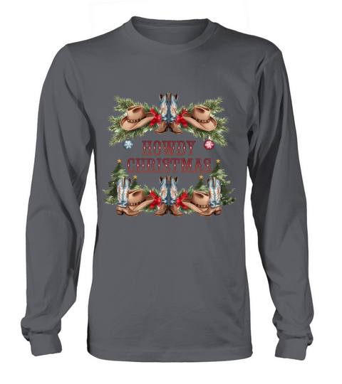 Howdy Christmas Vintage Christmas 4 Long sleeved Unisex