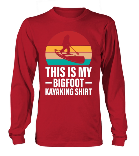 Retro Bigfoot Kayak Vintage Sasquatch Kayaking Long sleeved Unisex