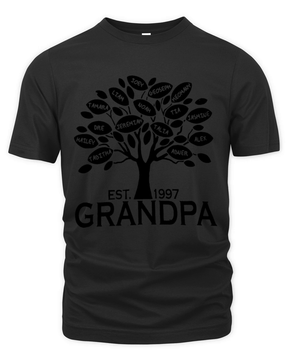 Custom Grandpa or Grandma Family Tree with all Gra Organic Unisex T-shirt