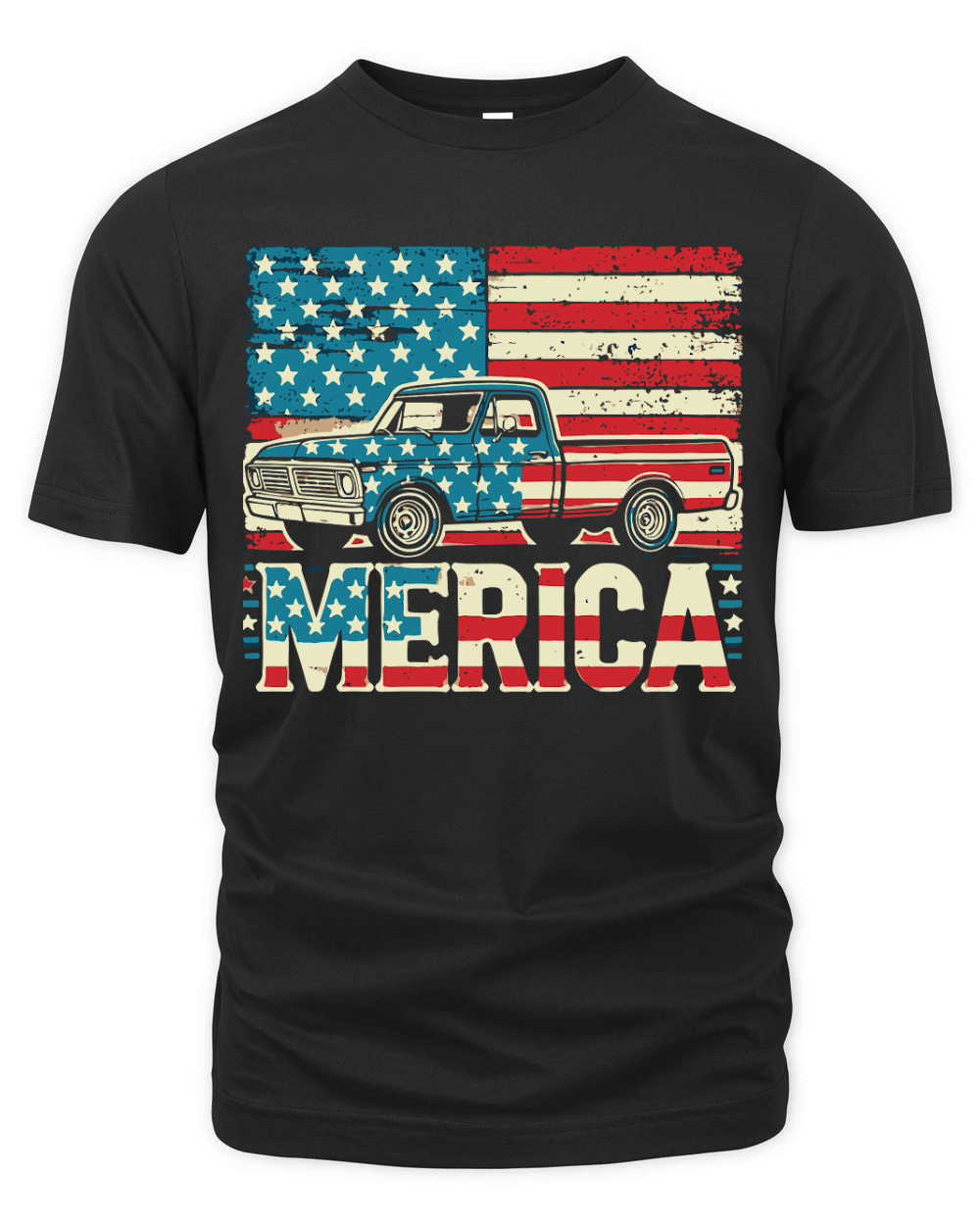 Merica Patriotic Truck Organic Unisex T-shirt