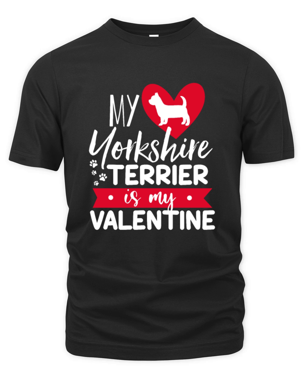 My Yorkshire Terrier is my Valentines Day Heart Do Organic Unisex T-shirt