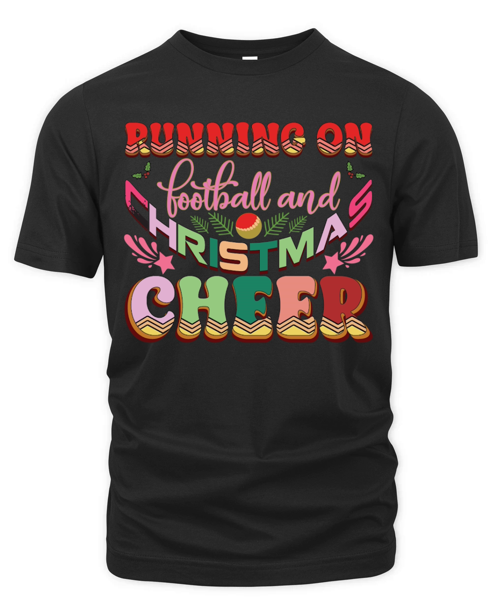 Running on football and Christmas Cheer Organic Unisex T-shirt