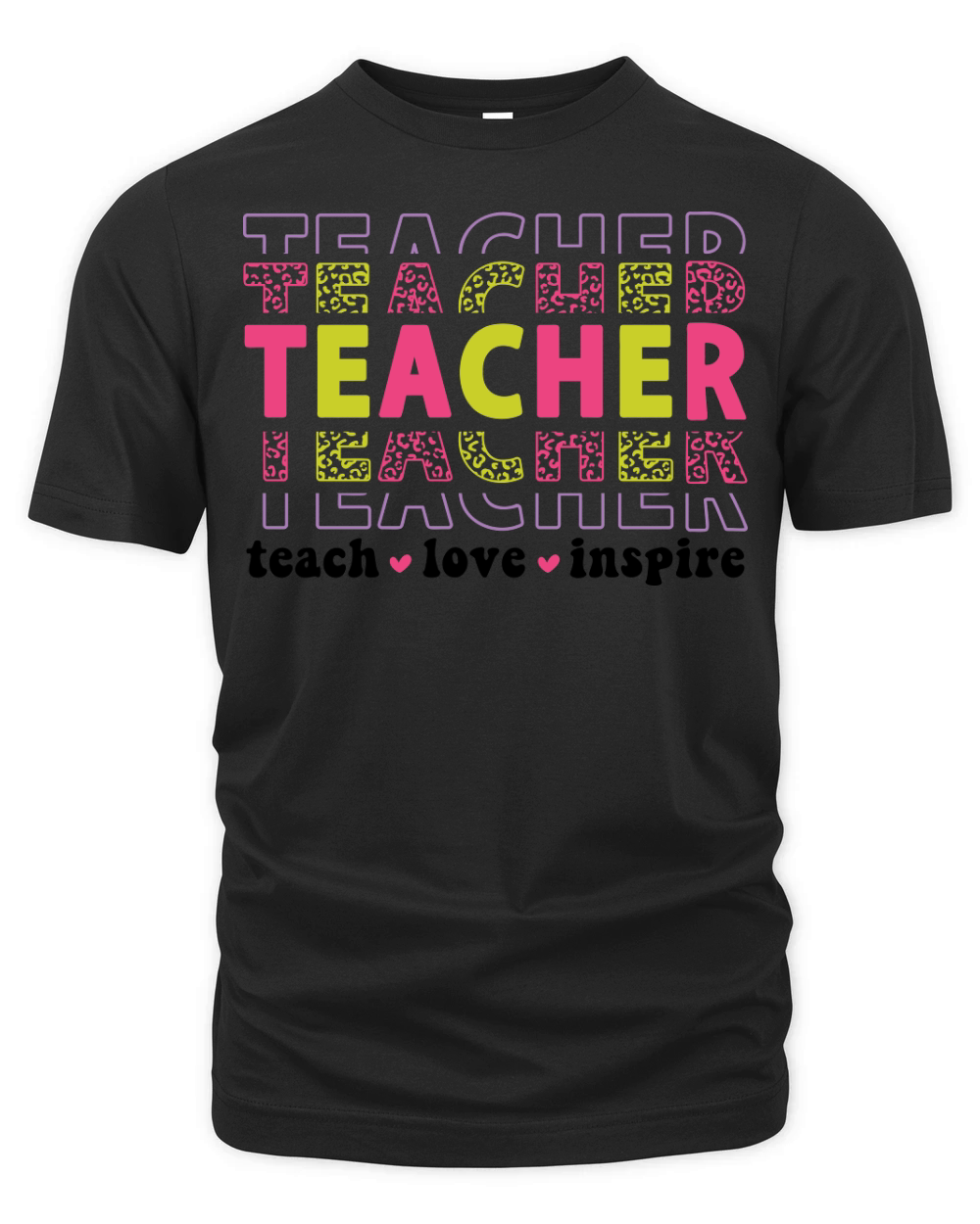 teacher teach love inspire 2 color Organic Unisex T-shirt