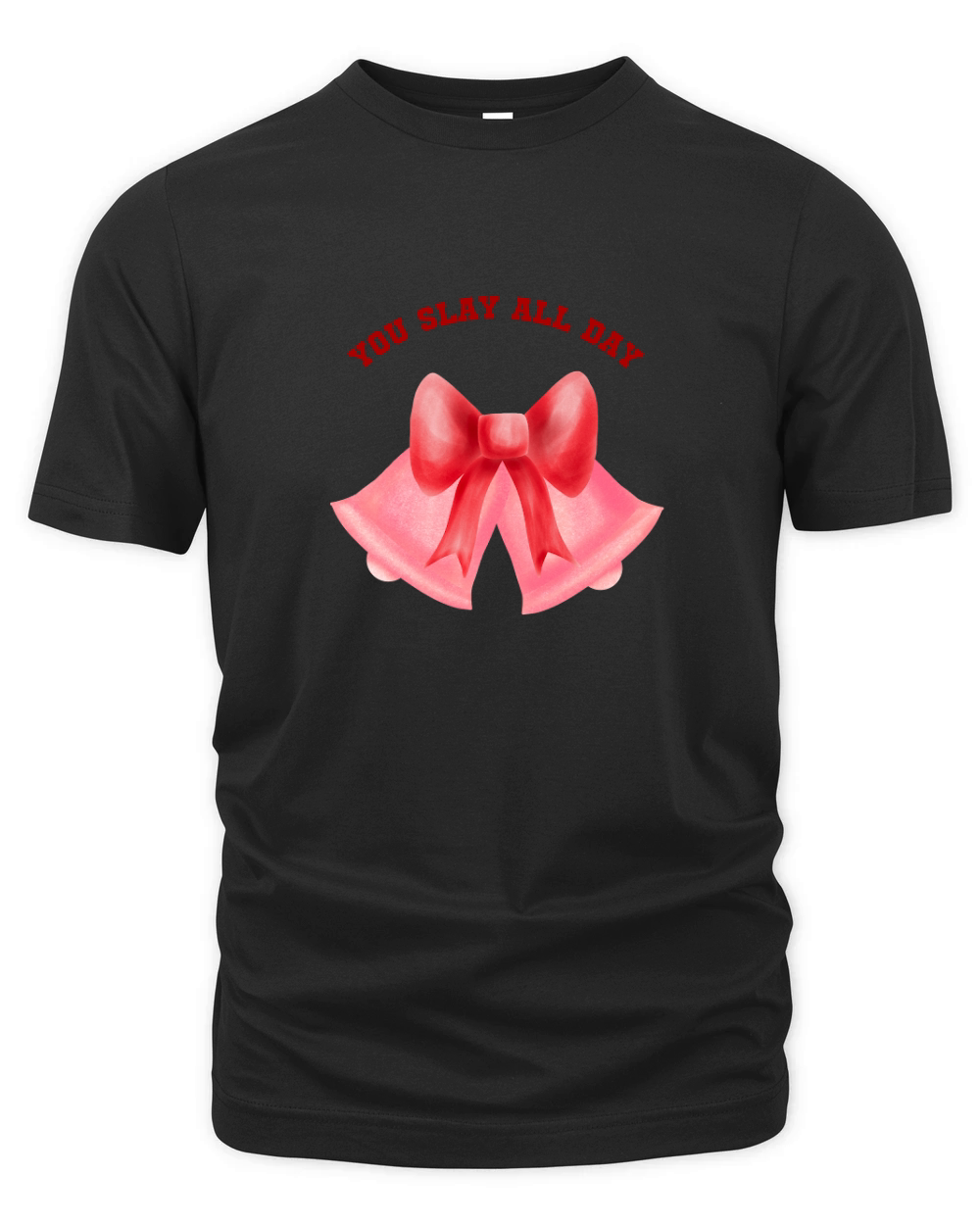 You Slay All Day Red bell with red cute bow Organic Unisex T-shirt