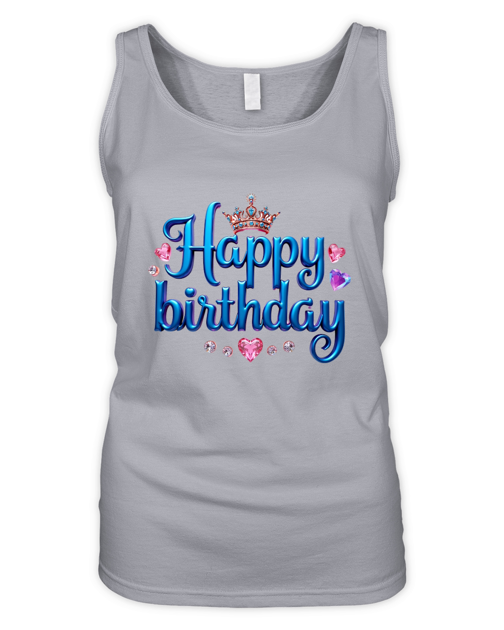 Colorful Metallic Happy Birthday Organic Women's Tank Top