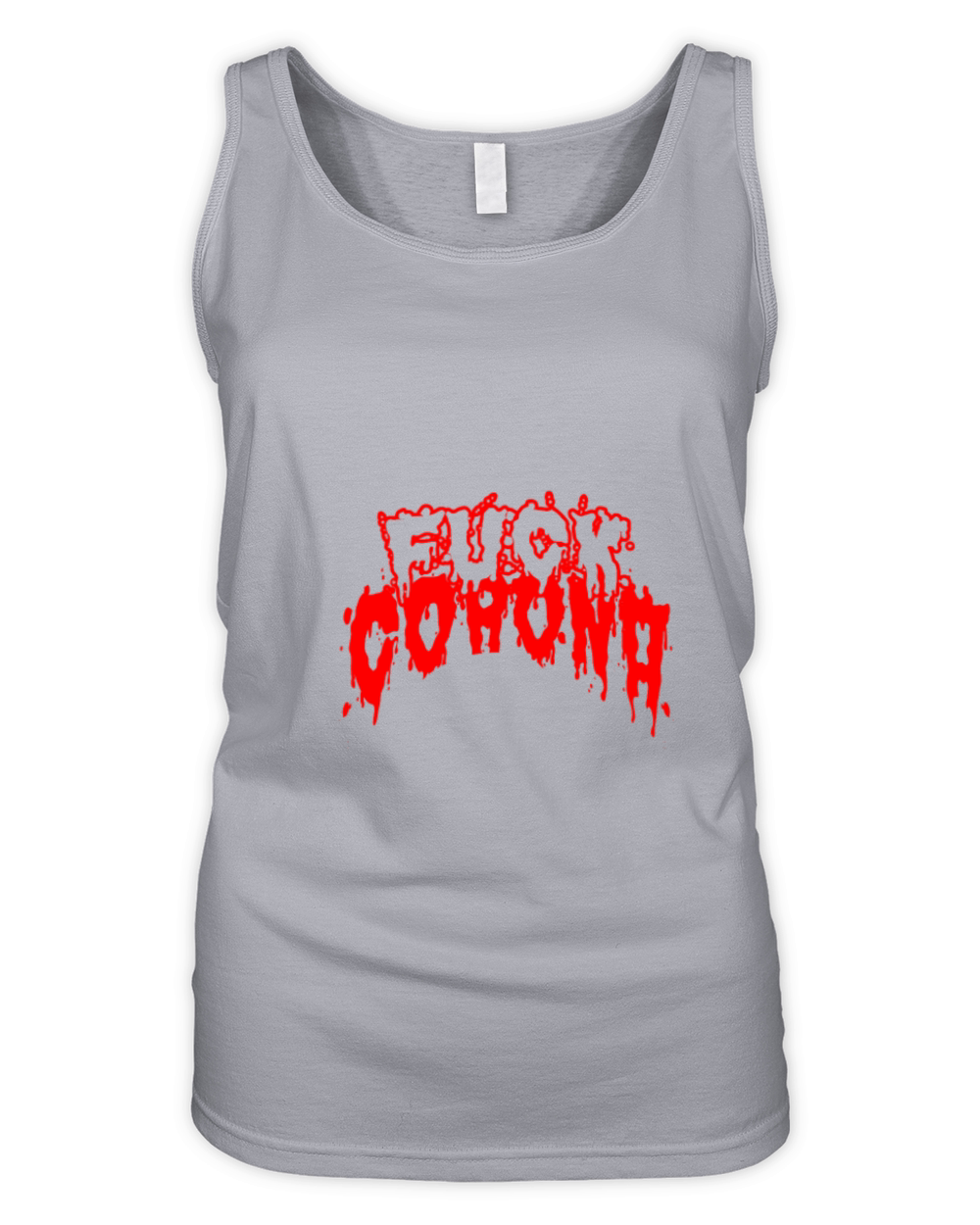 fuck corona red text Organic Women's Tank Top