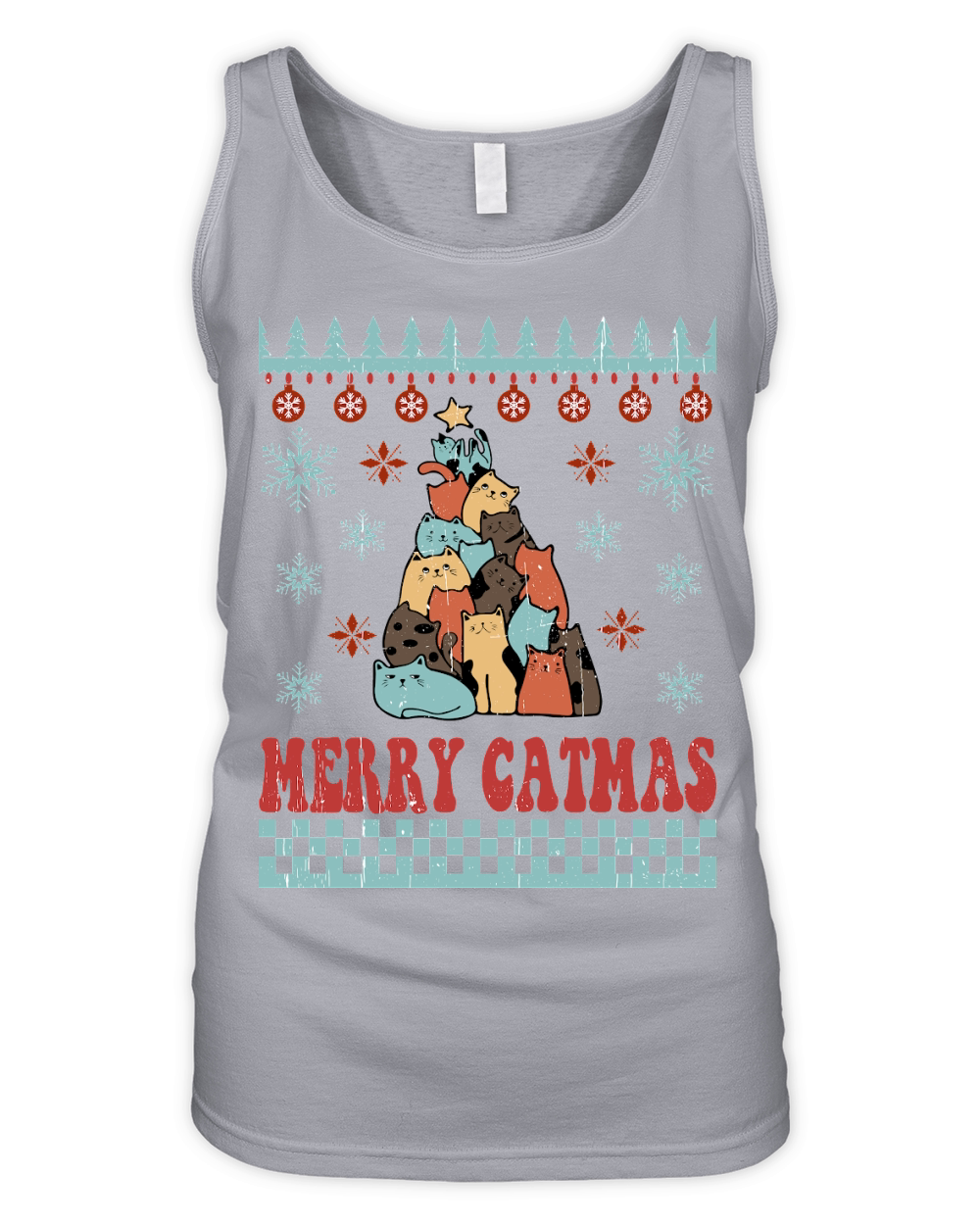 Merry catmas Ugly Christmas Organic Women's Tank Top