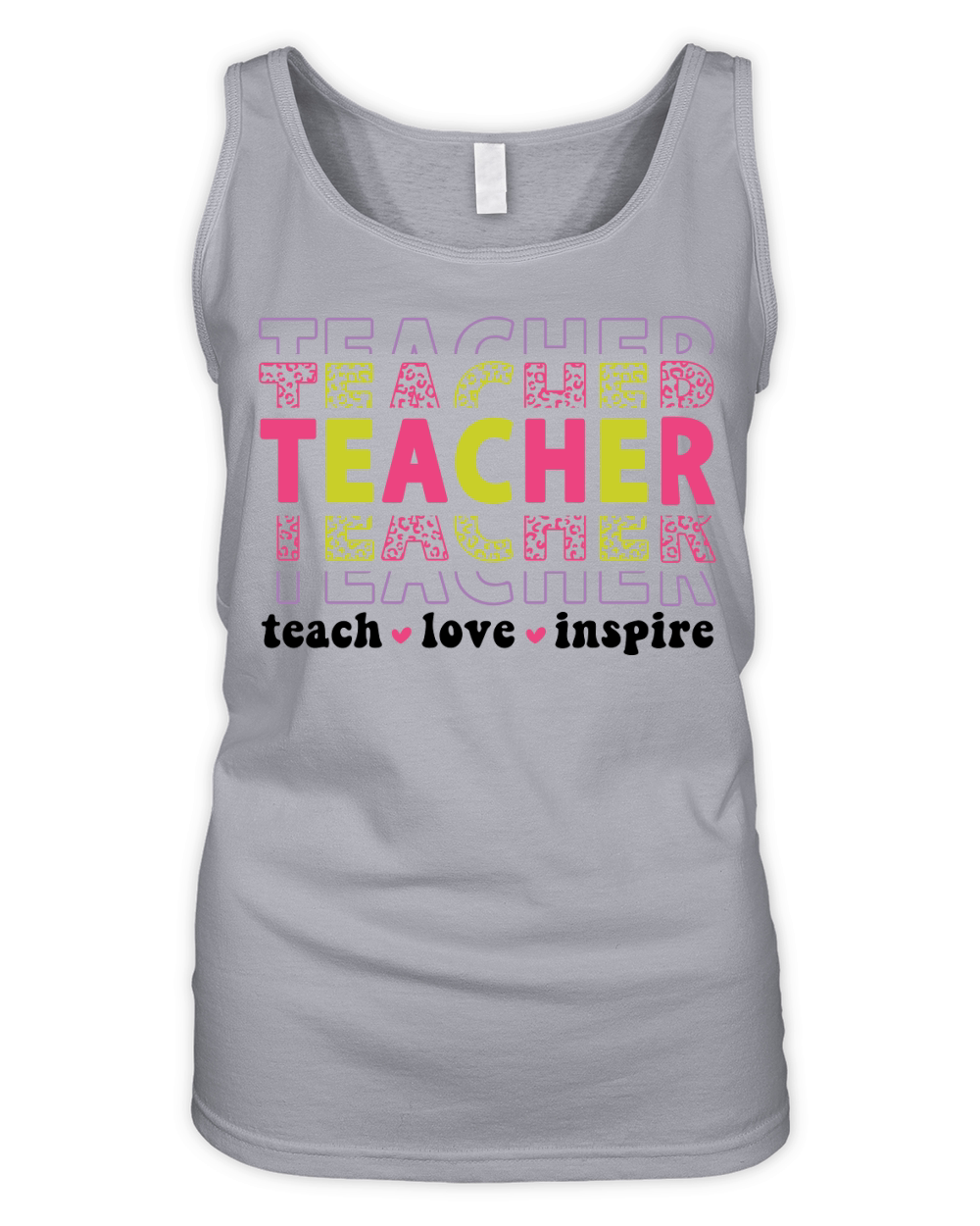 teacher teach love inspire 2 color Organic Women's Tank Top