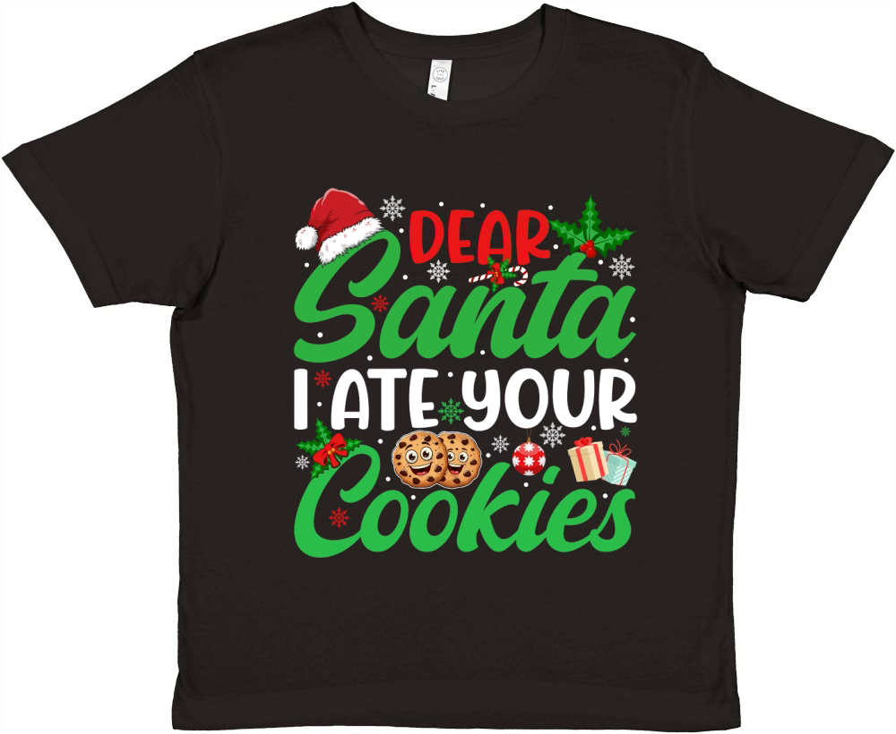 Dear Santa I Ate Your Cookies 4 Premium Kids Crewneck T-shirt
