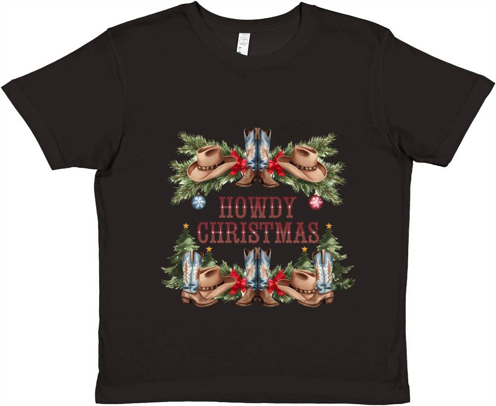 Howdy Christmas Vintage Christmas 4 Premium Kids Crewneck T-shirt