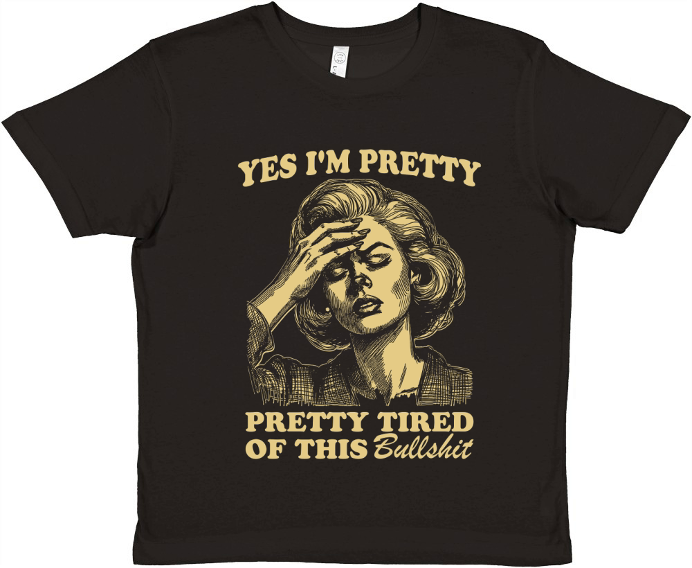 Pretty Tired Of This BS D Retro Yellow Premium Kids Crewneck T-shirt