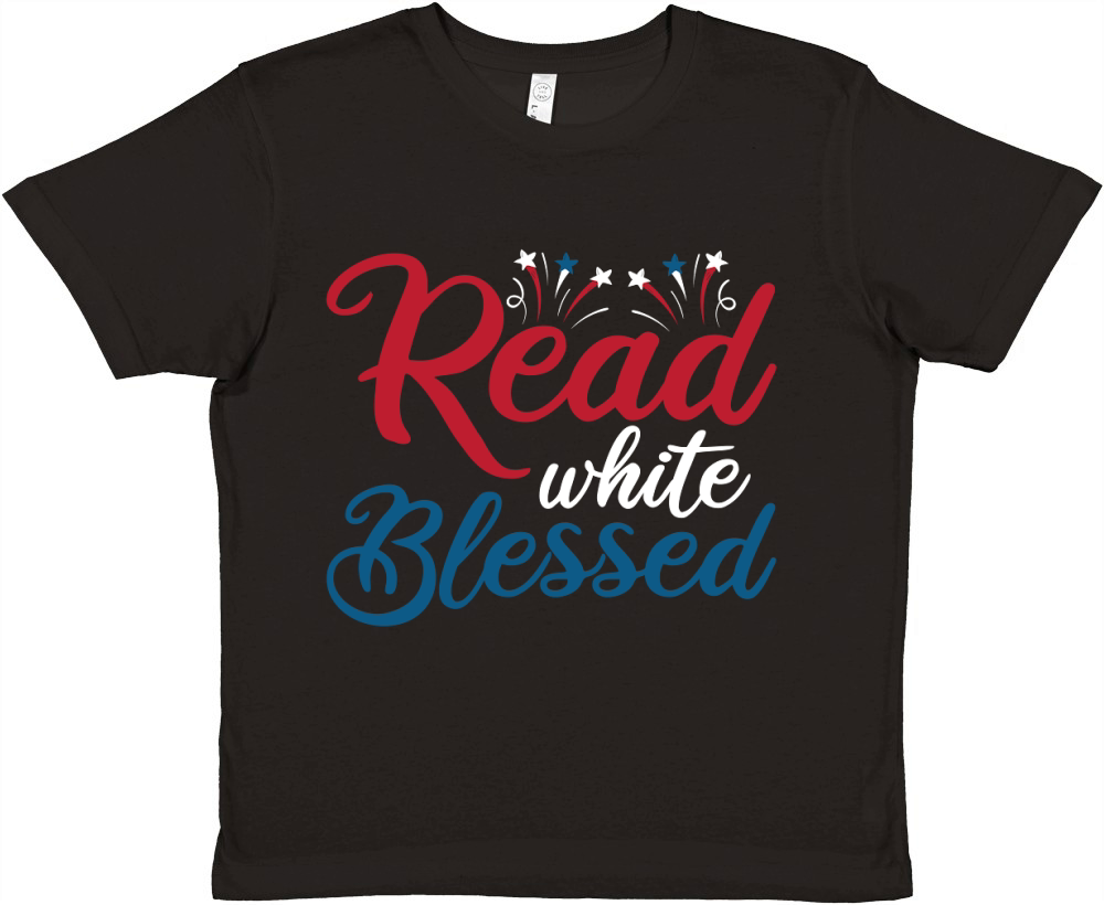 Read White Blessed Premium Kids Crewneck T-shirt